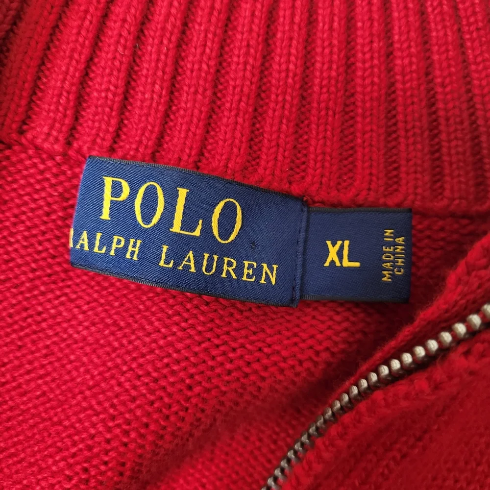 Polo Ralph Lauren Knit‎ Quarter Zip Men's Size XL 100% Cotton Red Pony Logo